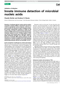 Innate immune detection of microbial nucleic acids