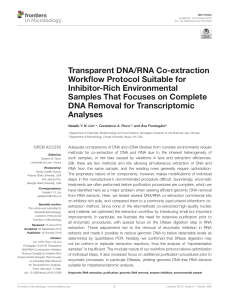 Transparent DNA/RNA Co-extraction Workflow Protocol Suitable for