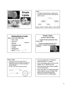 L1 - Simple Lipids