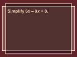 Simplify 6x – 9x + 8. - BJAPre