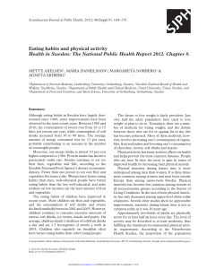 Eating habits and physical activity Health in Sweden