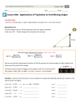 Lesson 29A: Applications of Trig Ratios to Find Missing Angles