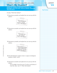 Solving Equations with Models What`s My Number?