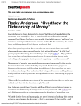 Rocky Anderson: “Overthrow the Dictatorship of