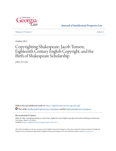 Copyrighting Shakespeare - Digital Commons @ Georgia Law