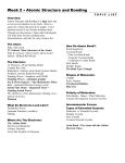 Week 2 • Atomic Structure and Bonding