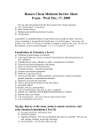 Chemistry Midterm Review Sheet