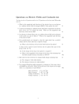 Questions on Electric Fields and Coulombs law