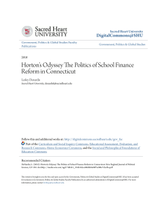 Horton`s Odyssey The Politics of School Finance Reform in