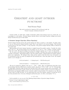 Greatest and least integer functions