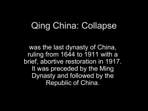 Qing China: Collapse