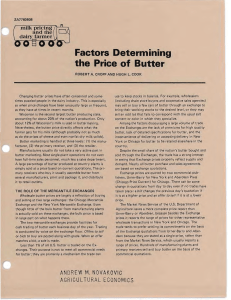 Factors Determining the Price of Butter