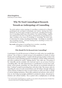 Why We Need Counsellogical Research