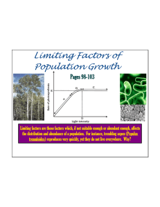 Limiting Factors of Population Growth