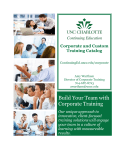 Corporate and Custom Training - UNC Charlotte Continuing Education