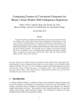 Comparing Features of Convenient Estimators for Binary Choice