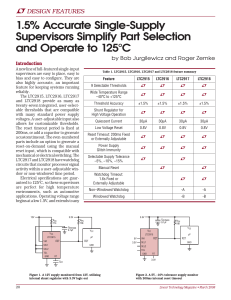 Mar 2008 - 1.5% Accurate Single-Supply Supervisors Simplify Part