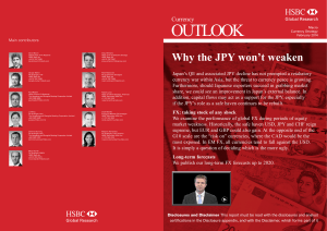 Currency Outlook-Why the JPY won`t weaken