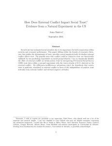 How Does External Conflict Impact Social Trust? Evidence from a