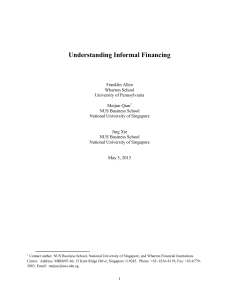 Understanding Informal Financing