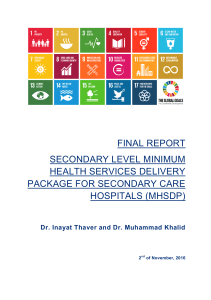 Minimum Health Services Delivery Package for Secondary Care