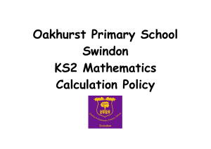 KS2 Calculation Policy - Oakhurst Community Primary School