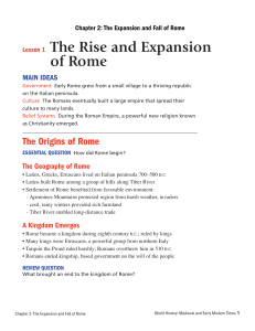 Lesson 1 The Rise and Expansion of Rome The Rise and Expans