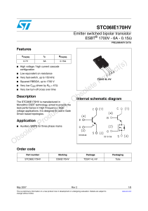 Emitter switched bipolar transistor ESBT® 1700V - 6A