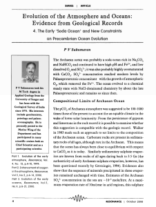 Evolution of the Atmosphere and Oceans: Evidence from Geological