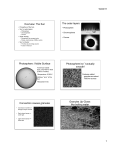 Overview: The Sun The outer layers Photosphere: Visible Surface