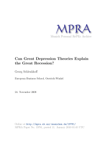 Can Great Depression Theories Explain the Great Recession?
