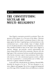the constitution: secular or multi-religious?