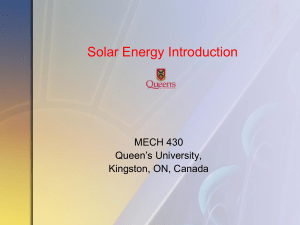 Solar Energy - Department of Mechanical and Materials Engineering