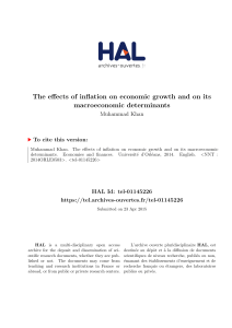 The effects of inflation on economic growth and on its - Hal-SHS
