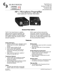 SoundDevices MP-1 manual