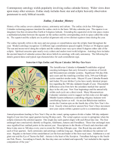 Zodiac Calendar History