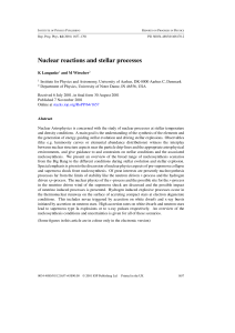 Nuclear reactions and stellar processes