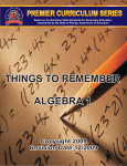 things to remember algebra 1 things to remember algebra 1