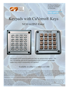 Keypads with CuVerro® Keys - Bactericidal Copper Keyboards