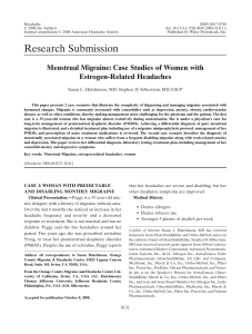 Menstrual Migraine: Case Studies of Women with Estrogen