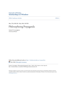 Philosophizing Propaganda - Scholarship at UWindsor