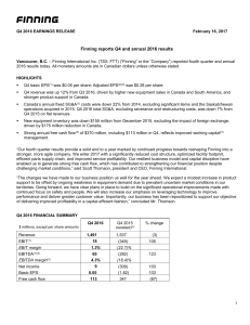 Q4 and Annual 2016 Results