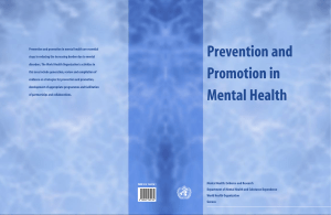 Prevention and Promotion in Mental Health