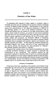 Chemistry of Sea water