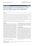 Physical properties of metal-doped zinc oxide films for surface