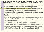 Objective and Catalyst: 1/27/14