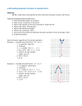 2.2B Graphing Quadratic Functions in Standard Form