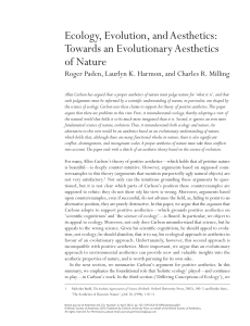 Ecology, Evolution, and Aesthetics
