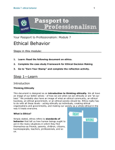 Ethical Behavior - Northwest Missouri State University