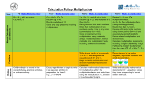 Calculation Policy- Multiplication